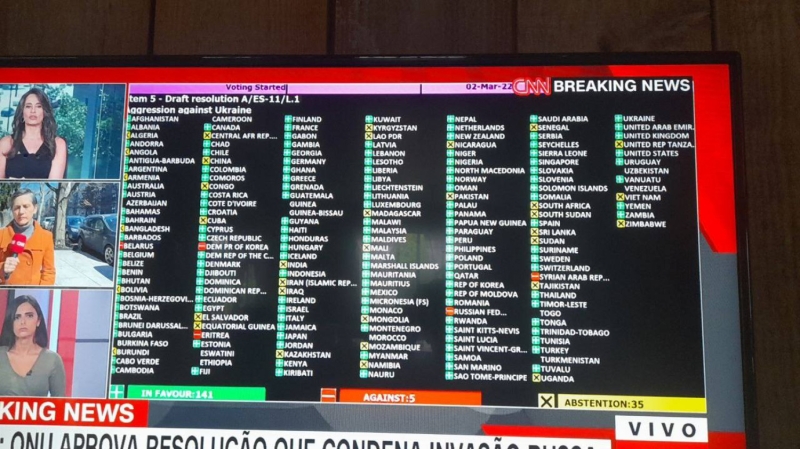 Прекратить войну! Генассамблея ООН проголосовала за историческую резолюцию  против РФ — 141 государство поддержало Украину