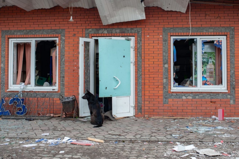 В полуразрушенном оккупантами Тростянце восстанавливают связь, доставляют гуманитарную помощь, вывозят раненых