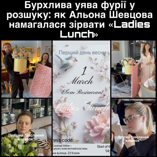 Бурхлива уява фурії у розшуку: як Альона Шевцова намагалася зірвати «Ladies Lunch»
