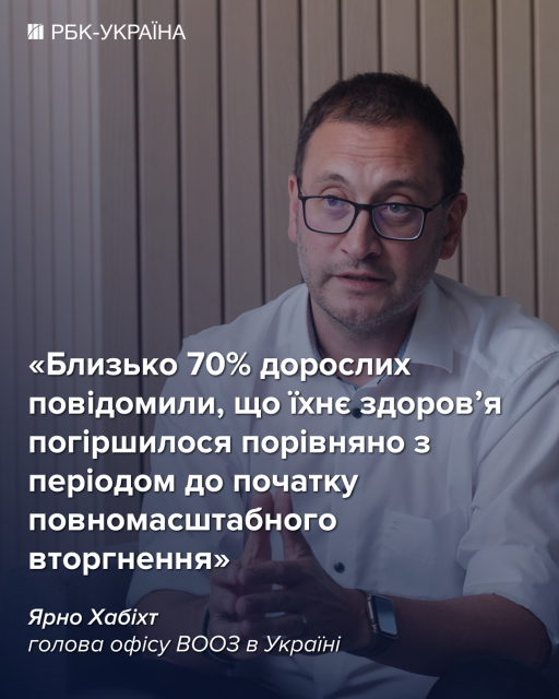 Здоров'я погіршилося у 70% українців: ВООЗ про вплив війни на старіння та хронічні хвороби